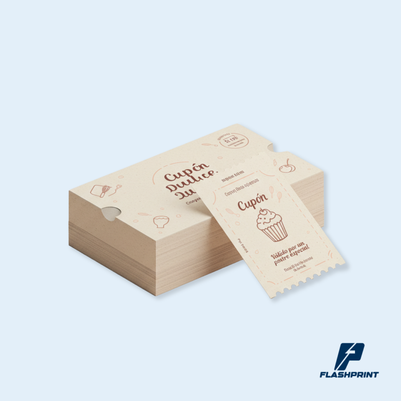 alt="Cupones personalizados numerados y perforados para sorteos o promociones"