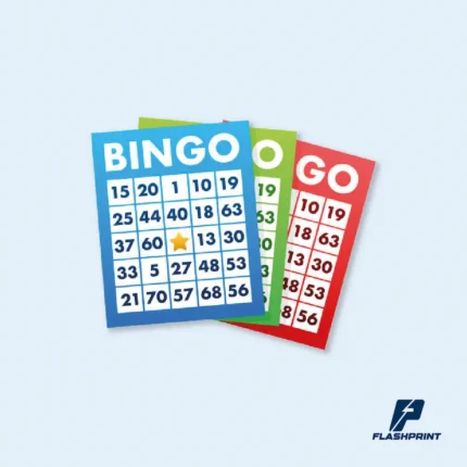 alt="bingos personalizados con numeración troquelado colores evento sorteo"