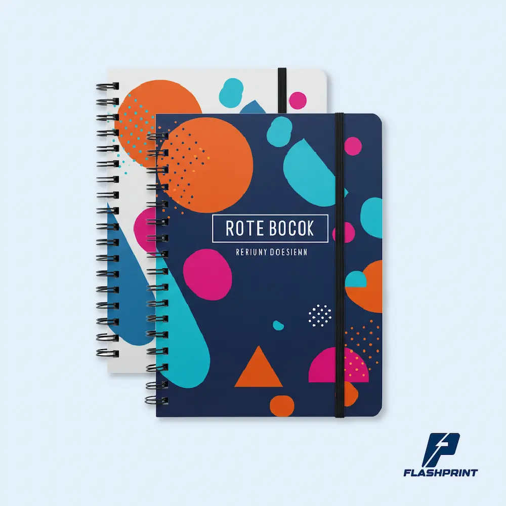 cuaderno anillado personalizado alt="cuaderno anillado personalizado con portada full color y espiral"