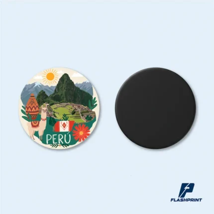 alt="Imantado personalizado con diseño full color sobre superficie metálica"