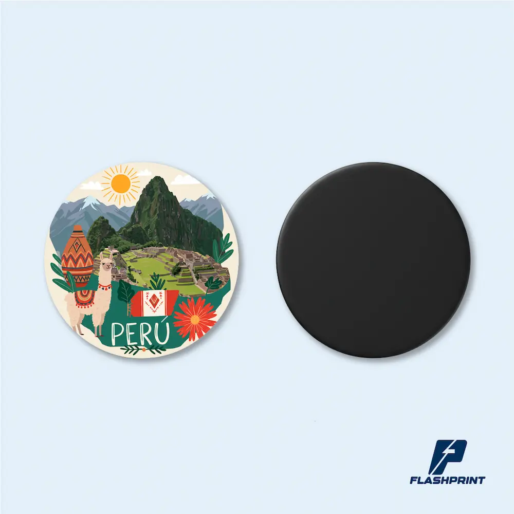 imantados ovalados alt="Imantado personalizado con diseño full color sobre superficie metálica"