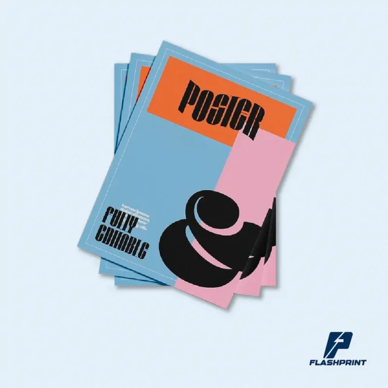 alt="poster publicitario personalizado impreso en papel couché full color"