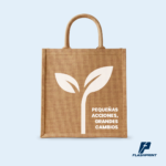 alt="bolsa de yute ecológica con asas y diseño personalizado, ideal para promociones sostenibles"