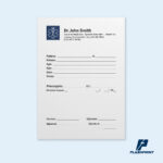 alt="recetario médico personalizado con datos del doctor y diseño limpio"