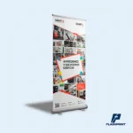 alt="Roll screen publicitario lona termosellada parante aluminio alta durabilidad diseño corporativo"