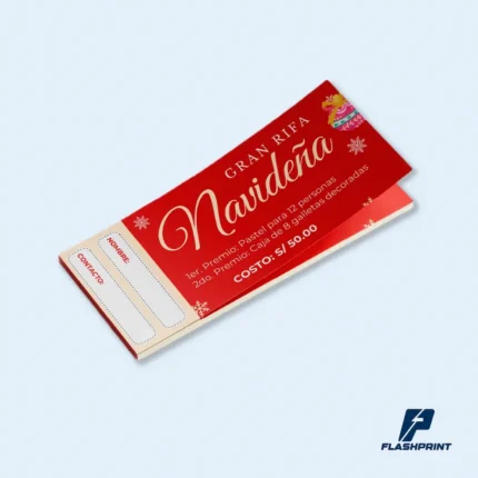 alt="talonario para rifa personalizado con numeración y diseño corporativo"