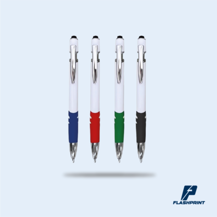 alt="lapicero plástico PT08 con grip antideslizante y punta touch, ideal para escribir cómodamente y utilizar en pantallas táctiles"