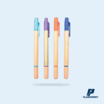 alt="lapicero con resaltador ecológico de tinta azul ideal para promociones sostenibles"