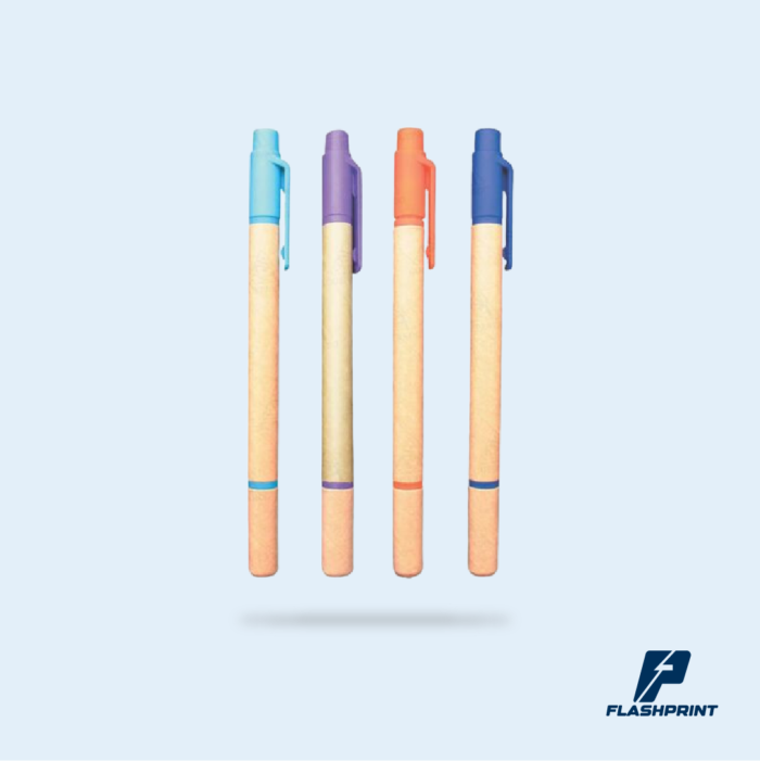 alt="lapicero con resaltador ecológico de tinta azul ideal para promociones sostenibles"