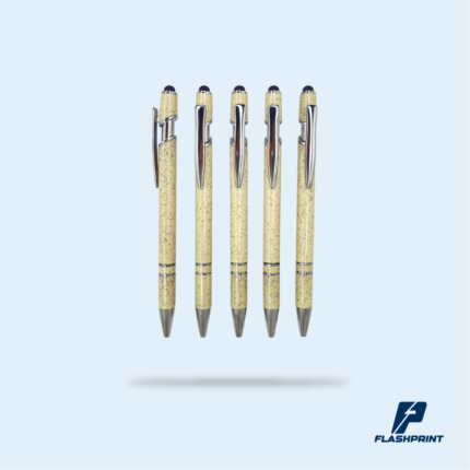 alt="Lapicero de fibra de trigo con touch 928FT ecológico con tinta azul y punta táctil"