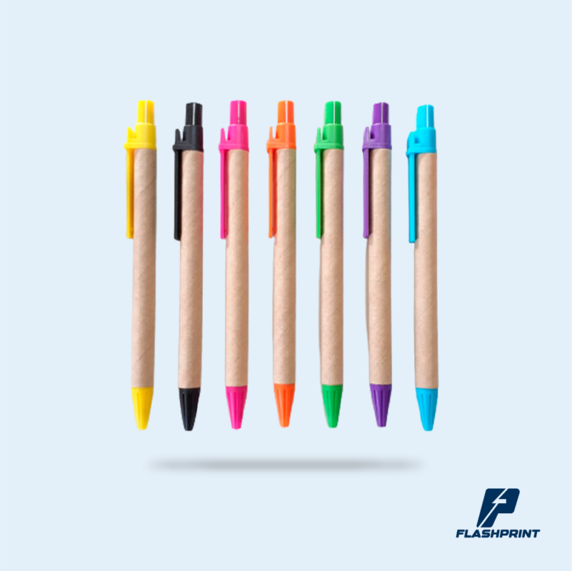 alt="lapicero ecológico con detalles de colores fabricado en fibra de trigo"