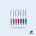 alt="lapicero blanco 2125B con grip de goma de color, ideal para publicidad corporativa personalizada"