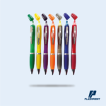 alt="lapicero plástico con resaltador integrado color neón y tinta azul"