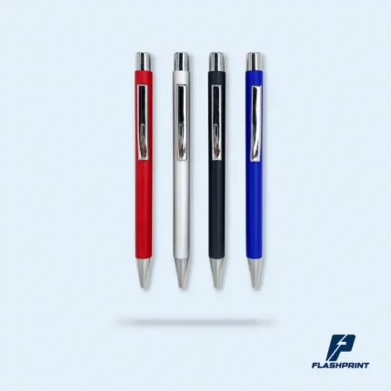 alt="lapicero metálico color mate con tinta negra, ideal para branding empresarial"