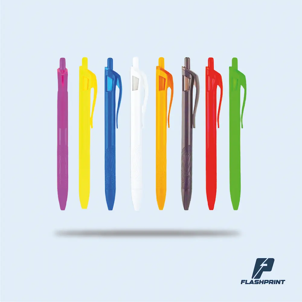 lapicero de plastico 3773 alt="lapicero con clip curvado, diseño moderno y tinta azul para promociones"