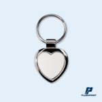 alt="Llavero metálico de corazón personalizado con logo"