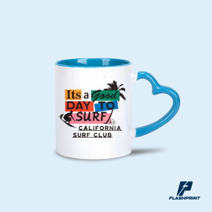 alt="taza personalizada con asa en forma de corazón para sublimación full color, ideal para regalos románticos"