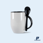 alt="Taza con cuchara de cerámica personalizada en impresión full color"