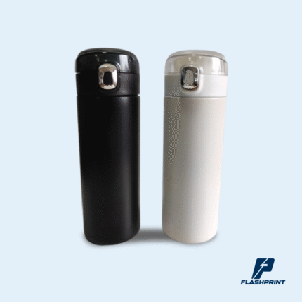 alt="Termo metálico con tapa segura y capacidad 350 ml, ideal para bebidas calientes o frías y transporte seguro"