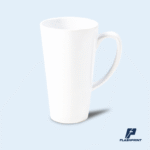 alt="taza blanca cónica de cerámica 17 oz y 11 oz personalizable"