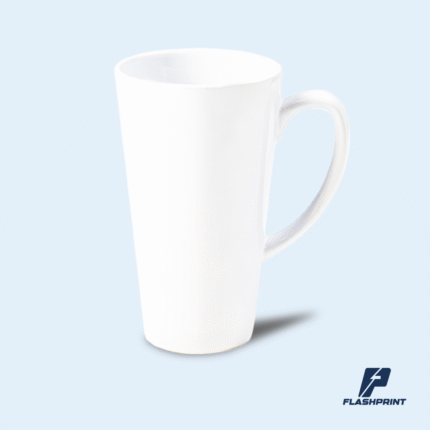 alt="taza blanca cónica de cerámica 17 oz y 11 oz personalizable"